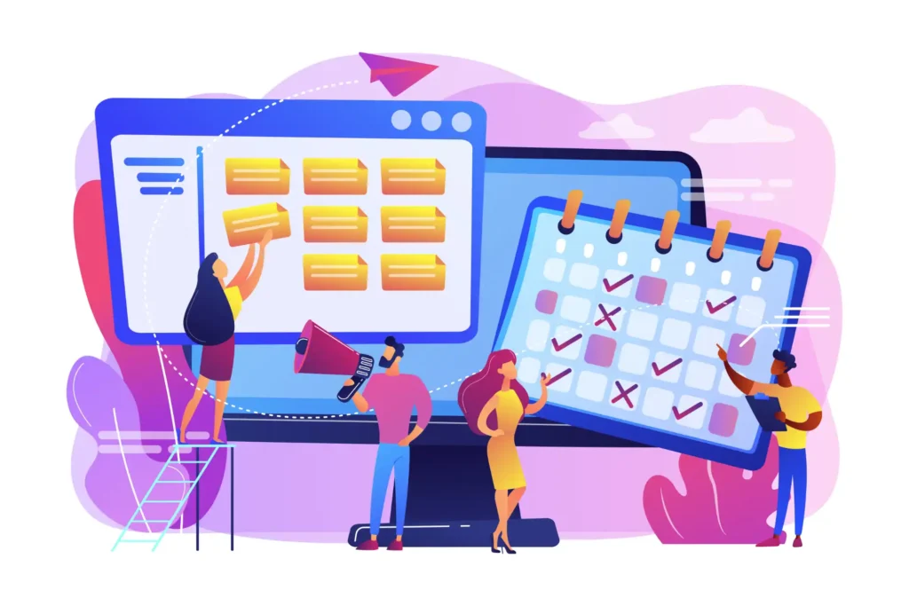 Online időpontfoglalás lépései ügyfél szemszögéből: szolgáltatás választása, időpont választása, adatok megadása, visszaigazolás.